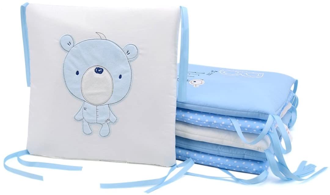 coussins tour de lit ourson bleu
