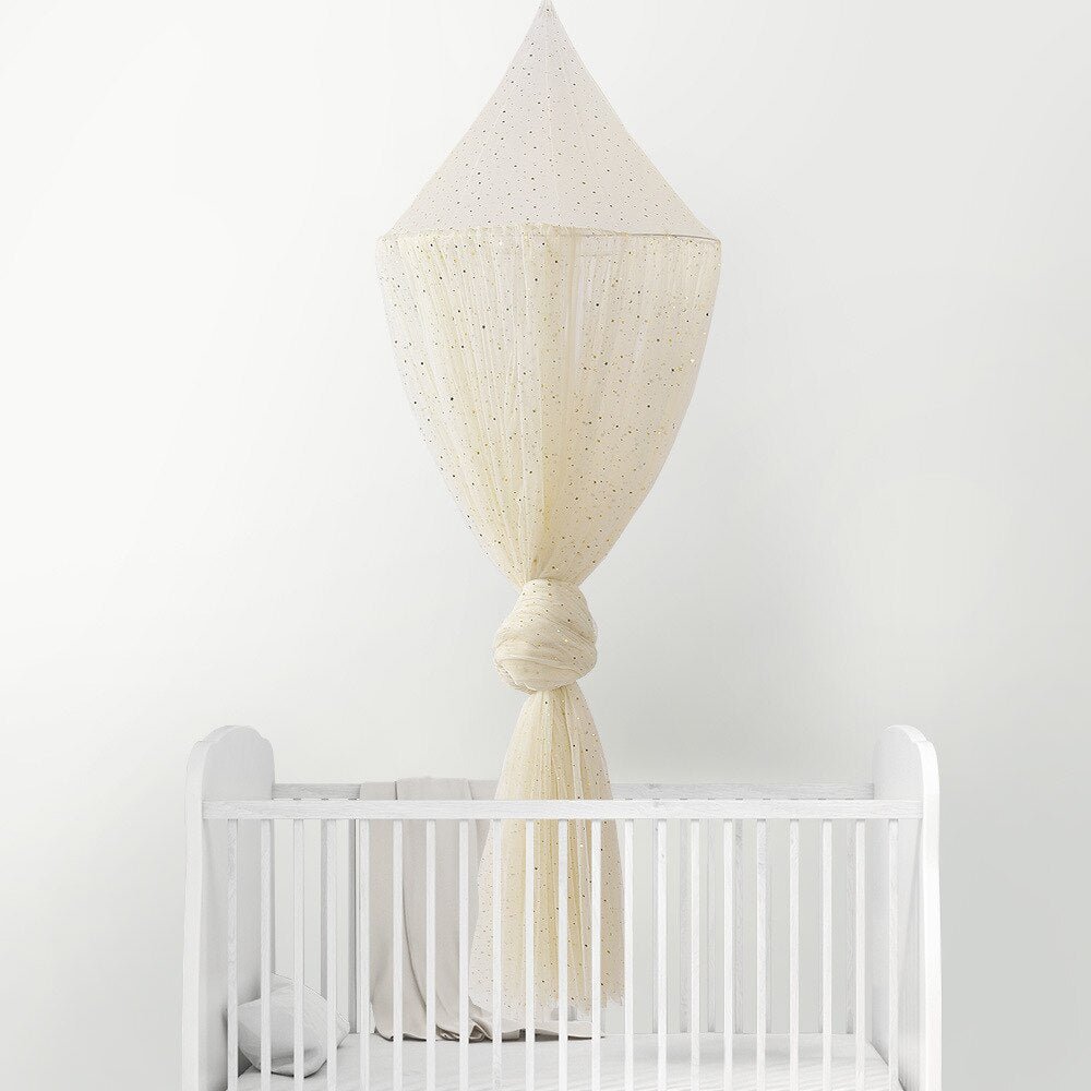 accrocher ciel de lit champagne paillettes au plafond