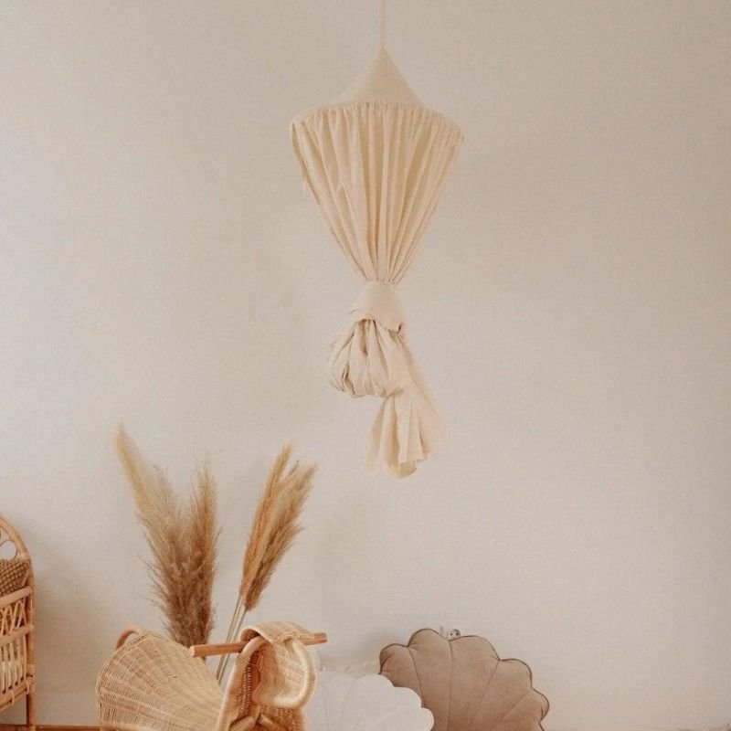 ciel de lit gaze de coton beige