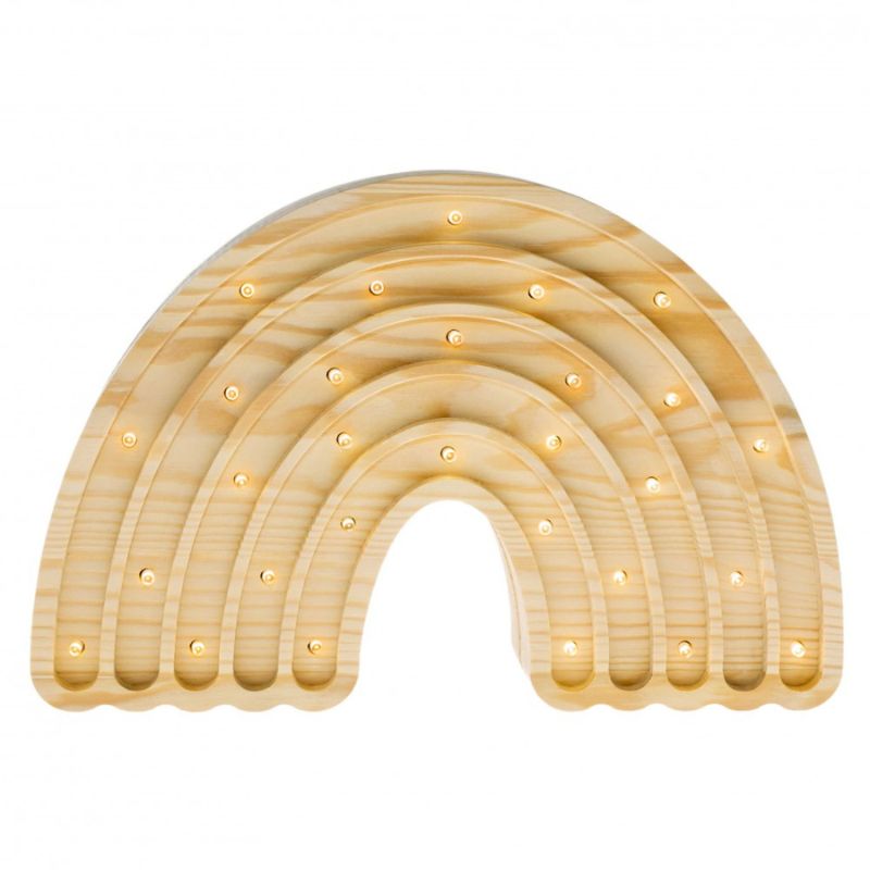 lampe en bois arc en ciel