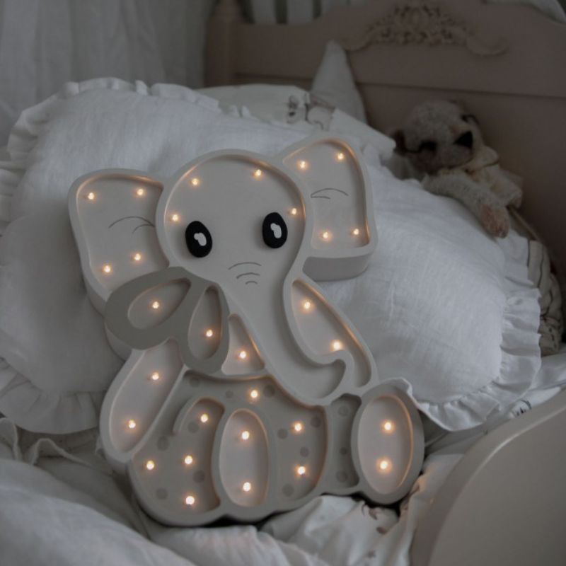 Lampe de table éléphant - CHICHENG - Veilleuse pour chambre d'enfant - Pile - Gris Lampe de table éléphant - CHICHENG - Veilleuse pour chambre d'enfant - Pile - Gris