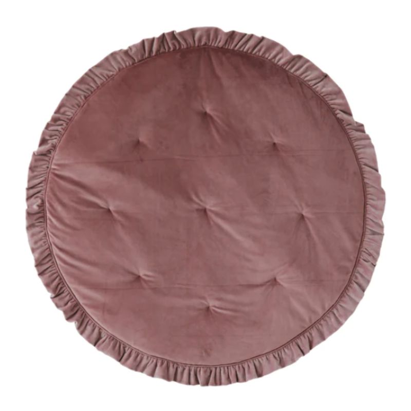 tapis bebe en velours rose sale