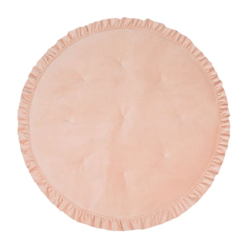 tapis bebe en velours rose