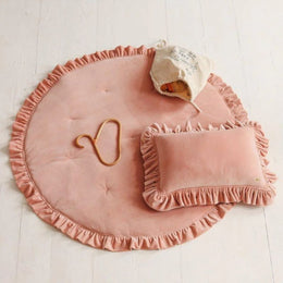 tapis de sol bebe en velours rose