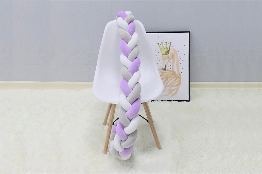 tresse de lit blanc gris violet