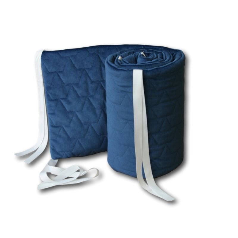 tour de lit bleu marine