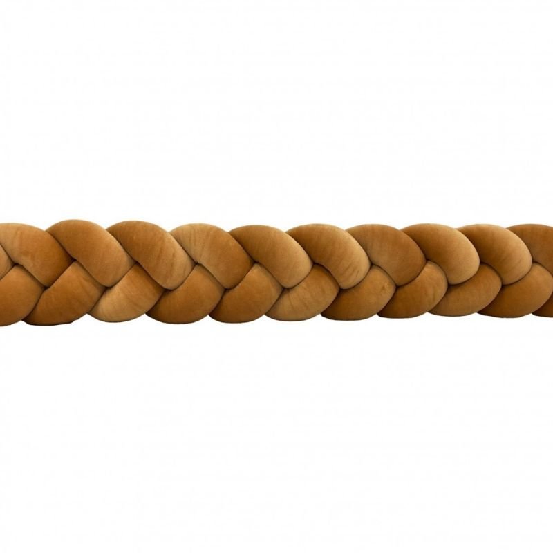 tour de lit tressé cannelle 3 bandes