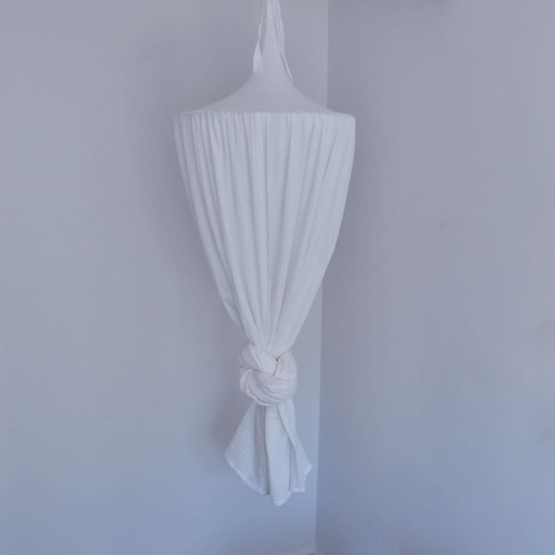 ciel de lit blanc mousseline