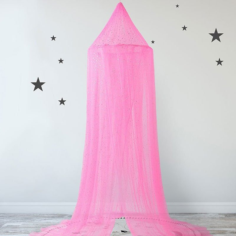 ciel de lit rose princesse paillete