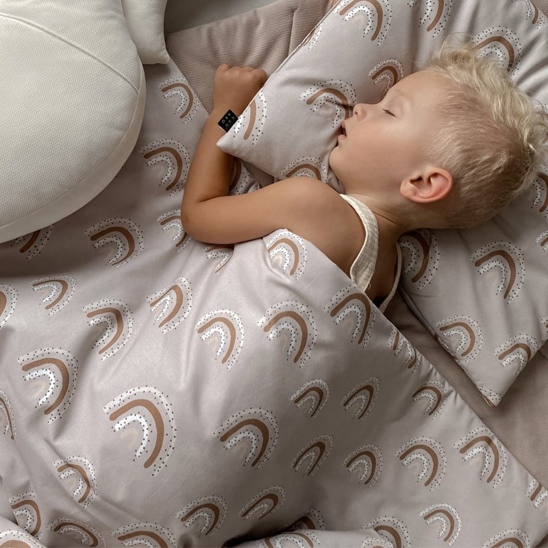 couverture bébé arc-en-ciel beige
