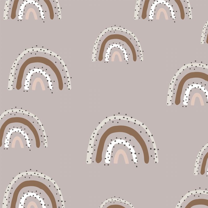 couverture nourrisson motifs arc-en-ciel beige
