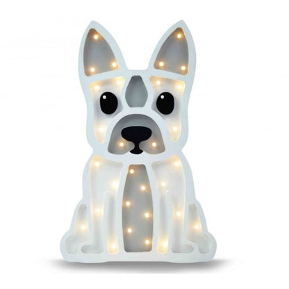 lampe en bois bouledogue