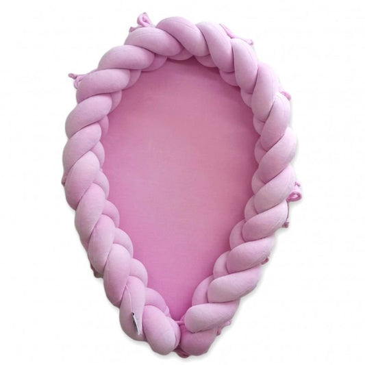 reducteur de lit tresse bebe cocon rose princesse
