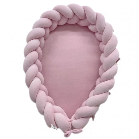 reducteur de lit tresse bebe rose cocon