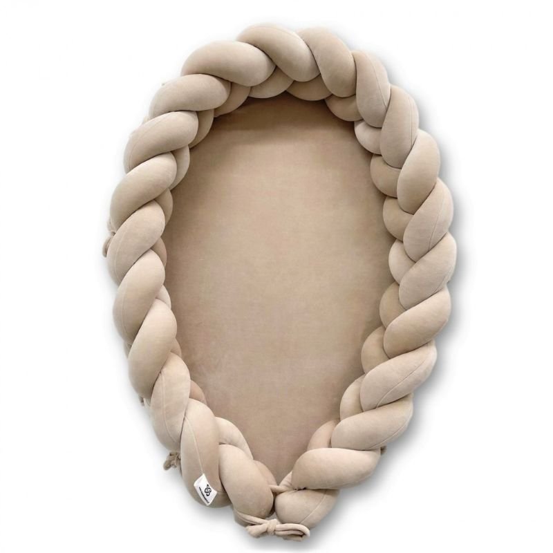 réducteur de lit tressé beige cocon