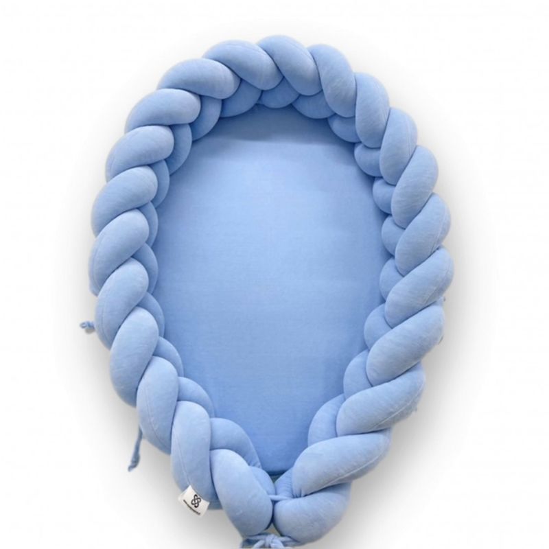 Réducteur de lit bébé tresse | Bleu