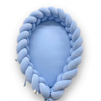 Réducteur de lit bébé tresse | Bleu